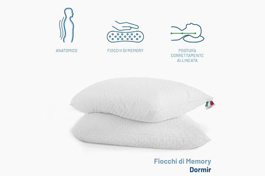 Dormir 2 guanciali memory foam in fiocchi di memory